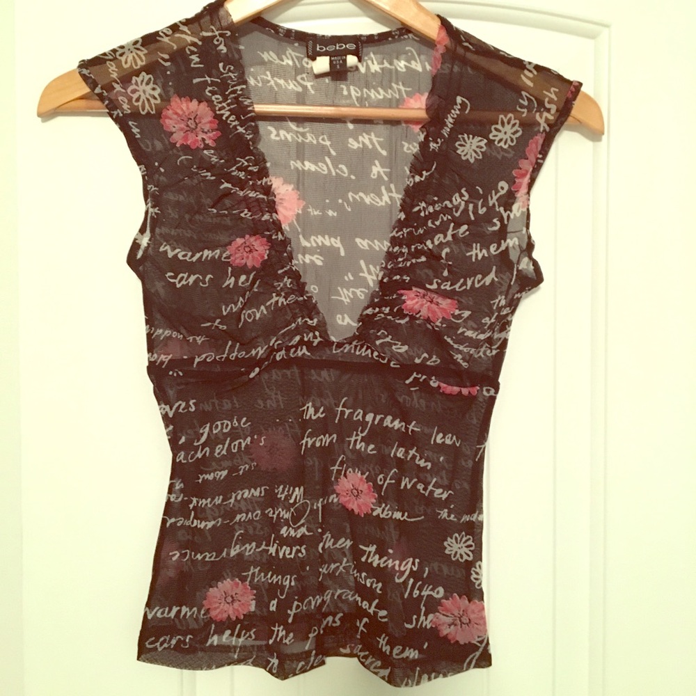 Bebe sheer romantic top